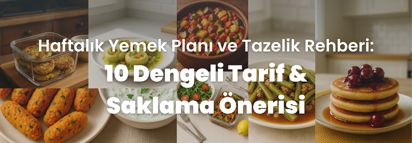 Haftalık Yemek Planı ve Tazelik Rehberi: 10 Dengeli Tarif & Saklama Önerisi