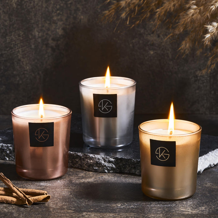 Selka Home 3'lü Miracle Cam Metalic Candle Mum - Selka Home | Şık tasarımlar akıllı çözümler