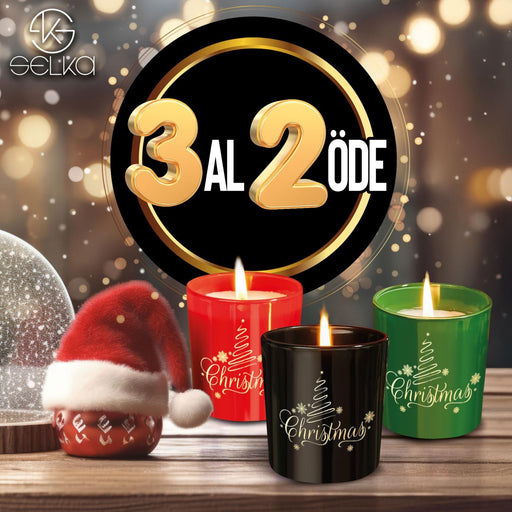 Selka Home - 3 Al 2 Öde Geyik Desen Mum Seti - Selka Home | Şık tasarımlar akıllı çözümler
