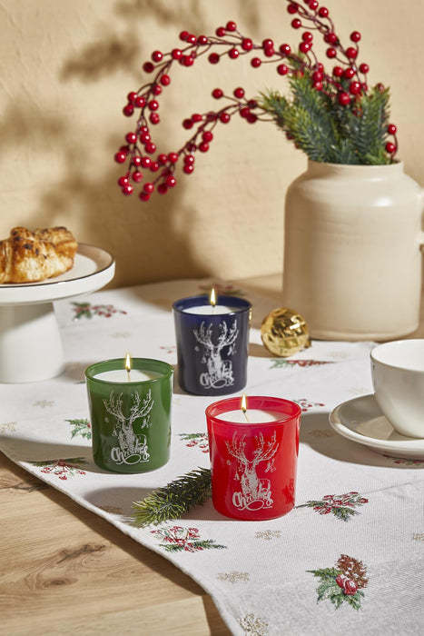 Selka Home 3'lü Christmas Geyik Tasarım Cam Kokulu Candle Mum 110 gr - Selka Home | Şık tasarımlar akıllı çözümler