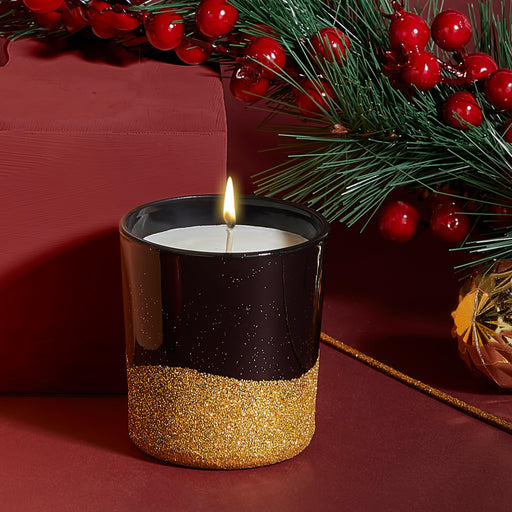 Selka Home 3'lü Christmas Simli Tasarım Cam Bardak Kokulu Candle Mum 110 gr - Selka Home | Şık tasarımlar akıllı çözümler