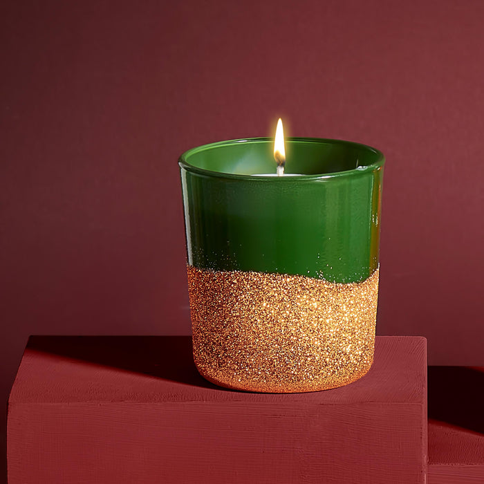 Selka Home 3'lü Christmas Simli Tasarım Cam Bardak Kokulu Candle Mum 110 gr - Selka Home | Şık tasarımlar akıllı çözümler