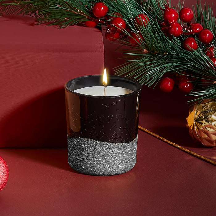 Selka Home 3'lü Christmas Simli Tasarım Cam Bardak Kokulu Candle Mum 110 gr - Selka Home | Şık tasarımlar akıllı çözümler
