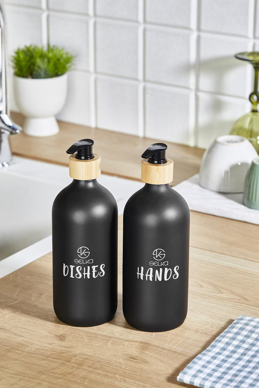 Selka Home 500 ML. 2'li Cam Mutfak Sıvı Sabunluk Seti - Selka Home | Şık tasarımlar akıllı çözümler