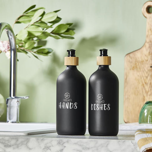 Selka Home 500 ML. 2'li Cam Mutfak Sıvı Sabunluk Seti - Selka Home | Şık tasarımlar akıllı çözümler