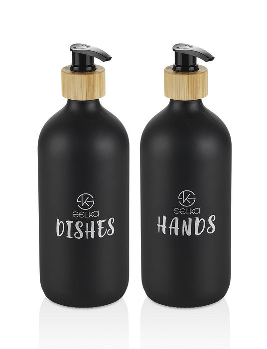 Selka Home 500 ML. 2'li Cam Mutfak Sıvı Sabunluk Seti - Selka Home | Şık tasarımlar akıllı çözümler