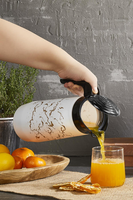 Selka Home Beyaz Mermer Desen Cam Sürahi 1500 ML - Selka Home | Şık tasarımlar akıllı çözümler
