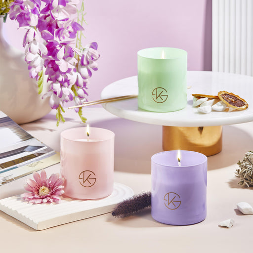 Selka Home Flowery Candle Cam Mum 480 gr - Selka Home | Şık tasarımlar akıllı çözümler