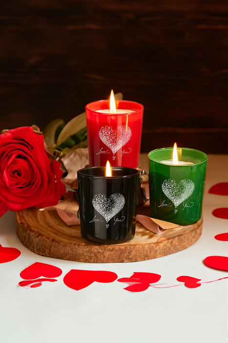 Selka Home 3lü Amor Cam Bardak Mum 110 GR. - Selka Home | Şık tasarımlar akıllı çözümler