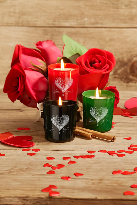 Selka Home 3lü Amor Cam Bardak Mum 110 GR. - Selka Home | Şık tasarımlar akıllı çözümler