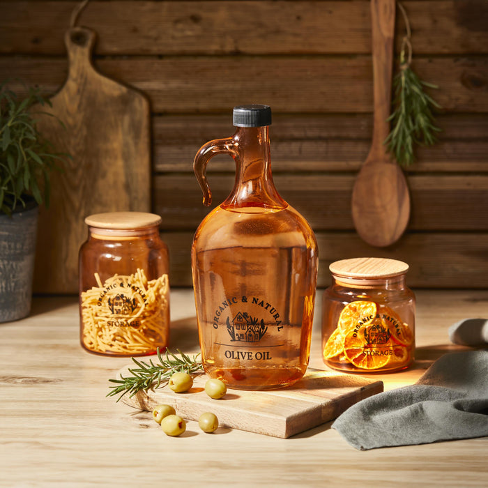 Selka Home - Mary 1500 ML Desenli Cam Galon Yağdanlık - Selka Home | Şık tasarımlar akıllı çözümler