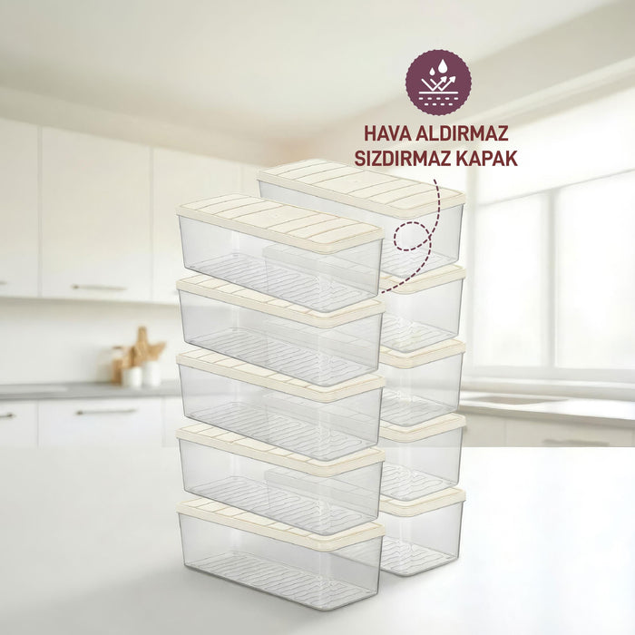 10 Adet 2 Lt. Nora Organizer Buzdolabı Buzluk Düzenleyici Saklama Kabı - Selka Home | Şık tasarımlar akıllı çözümler