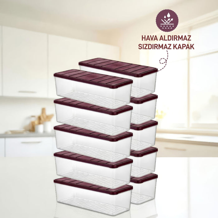 10 Adet 2 Lt. Nora Organizer Buzdolabı Buzluk Düzenleyici Saklama Kabı - Selka Home | Şık tasarımlar akıllı çözümler