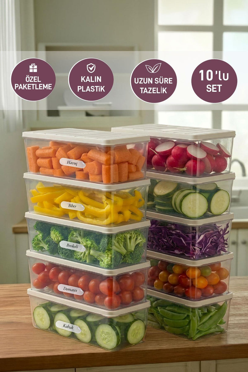 10 Adet 2 Lt. Nora Organizer Buzdolabı Buzluk Düzenleyici Saklama Kabı - Selka Home | Şık tasarımlar akıllı çözümler