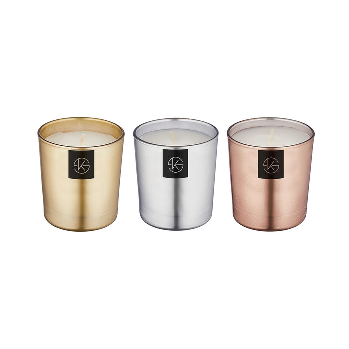 Selka Home 3'lü Miracle Cam Metalic Candle Mum