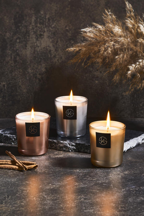 Selka Home 3'lü Miracle Cam Metalic Candle Mum