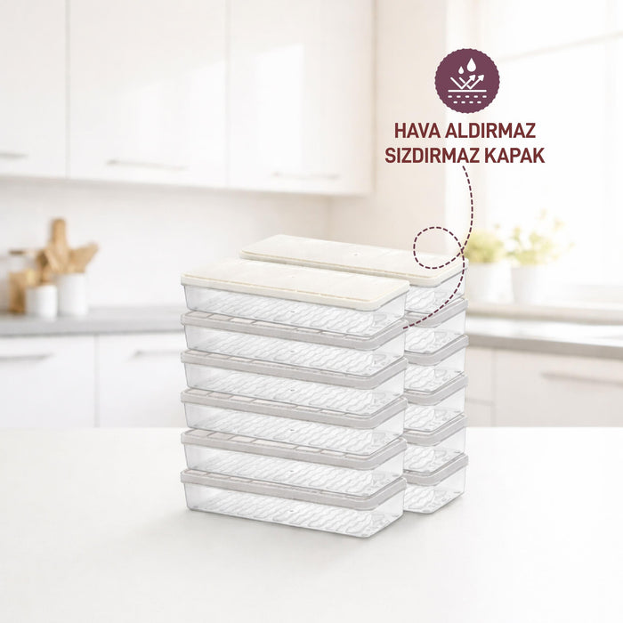 12 Adet 1 Lt. Nora Organizer Buzdolabı Buzluk Düzenleyici Saklama Kabı - Selka Home | Şık tasarımlar akıllı çözümler