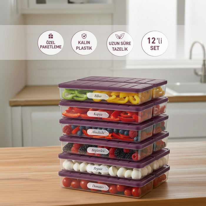 12 Adet 1 Lt. Nora Organizer Buzdolabı Buzluk Düzenleyici Saklama Kabı - Selka Home | Şık tasarımlar akıllı çözümler