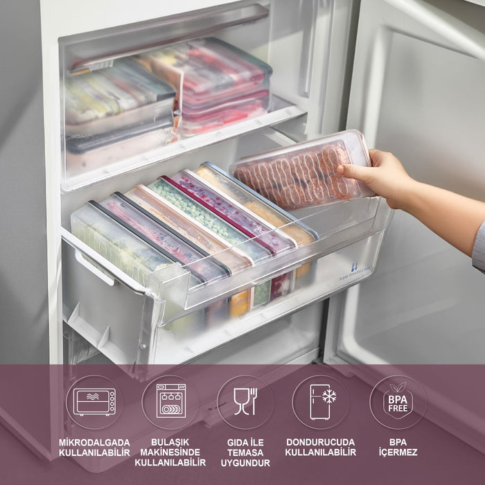 12 Adet 1 Lt. Nora Organizer Buzdolabı Buzluk Düzenleyici Saklama Kabı - Selka Home | Şık tasarımlar akıllı çözümler