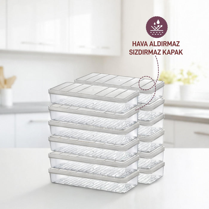 12 Adet 1 Lt. Nora Organizer Buzdolabı Buzluk Düzenleyici Saklama Kabı - Selka Home | Şık tasarımlar akıllı çözümler