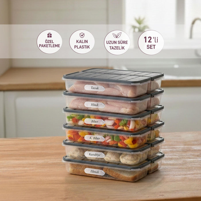 12 Adet 1 Lt. Nora Organizer Buzdolabı Buzluk Düzenleyici Saklama Kabı - Selka Home | Şık tasarımlar akıllı çözümler