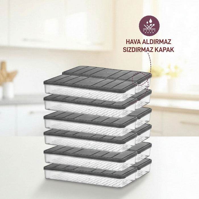 12 Adet 1 Lt. Nora Organizer Buzdolabı Buzluk Düzenleyici Saklama Kabı - Selka Home | Şık tasarımlar akıllı çözümler