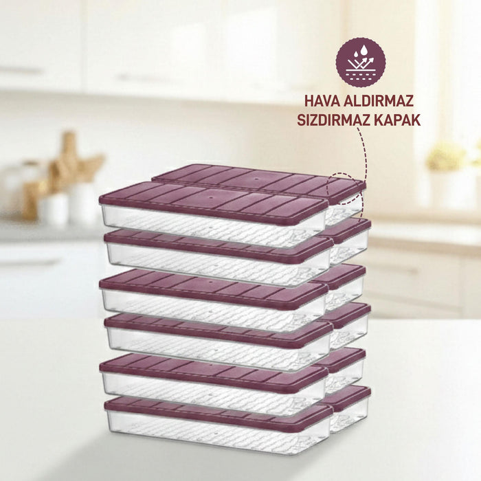 12 Adet 1 Lt. Nora Organizer Buzdolabı Buzluk Düzenleyici Saklama Kabı - Selka Home | Şık tasarımlar akıllı çözümler