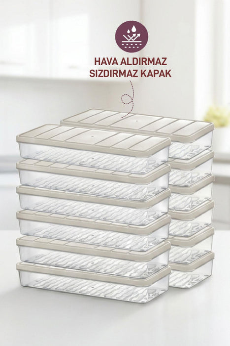 12 Adet 1 Lt. Nora Organizer Buzdolabı Buzluk Düzenleyici Saklama Kabı - Selka Home | Şık tasarımlar akıllı çözümler