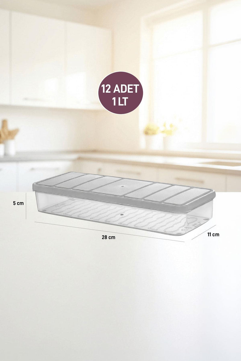 12 Adet 1 Lt. Nora Organizer Buzdolabı Buzluk Düzenleyici Saklama Kabı - Selka Home | Şık tasarımlar akıllı çözümler