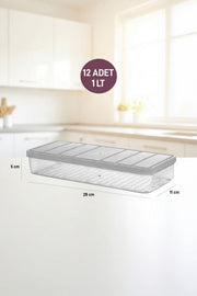12 Adet 1 Lt. Nora Organizer Buzdolabı Buzluk Düzenleyici Saklama Kabı - Selka Home | Şık tasarımlar akıllı çözümler