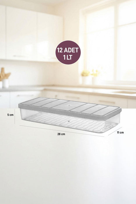 12 Adet 1 Lt. Nora Organizer Buzdolabı Buzluk Düzenleyici Saklama Kabı - Selka Home | Şık tasarımlar akıllı çözümler
