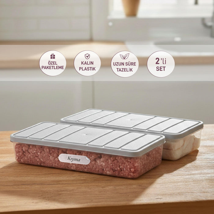 2 Adet 1 Lt. Nora Organizer Buzdolabı Buzluk Düzenleyici Saklama Kabı - Selka Home | Şık tasarımlar akıllı çözümler