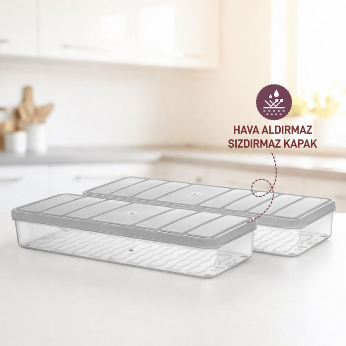 2 Adet 1 Lt. Nora Organizer Buzdolabı Buzluk Düzenleyici Saklama Kabı - Selka Home | Şık tasarımlar akıllı çözümler