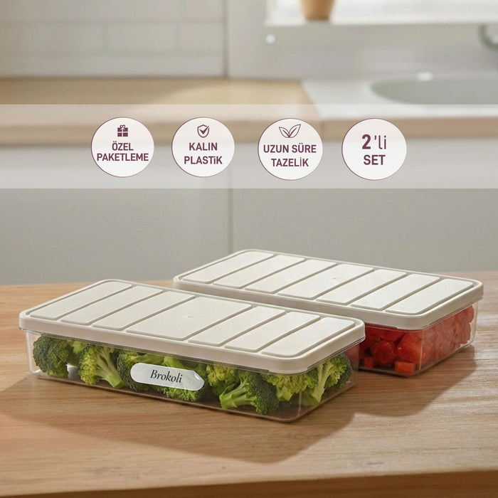 2 Adet 1 Lt. Nora Organizer Buzdolabı Buzluk Düzenleyici Saklama Kabı - Selka Home | Şık tasarımlar akıllı çözümler