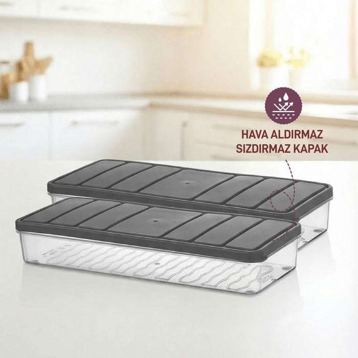 2 Adet 1 Lt. Nora Organizer Buzdolabı Buzluk Düzenleyici Saklama Kabı - Selka Home | Şık tasarımlar akıllı çözümler
