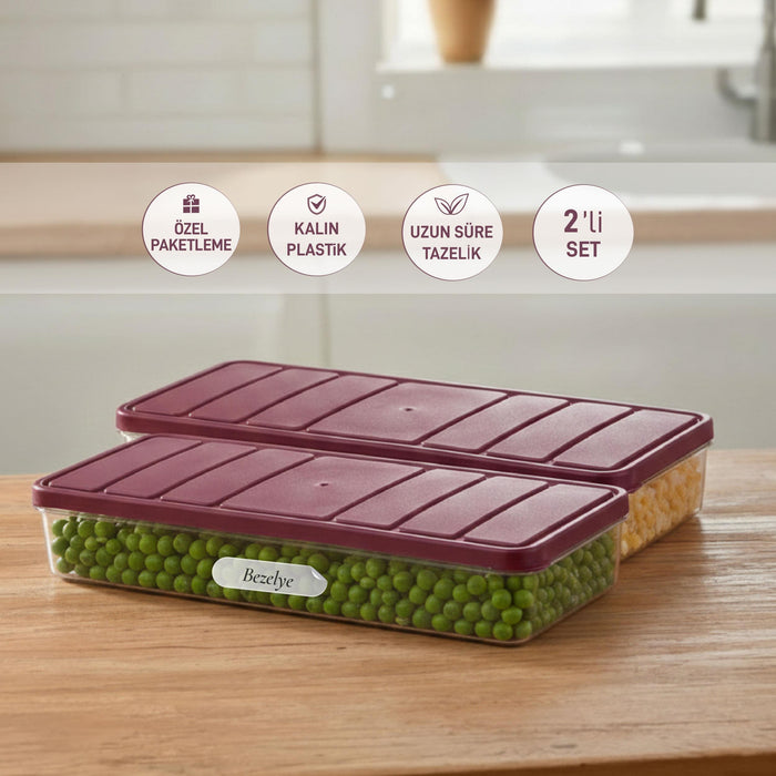 2 Adet 1 Lt. Nora Organizer Buzdolabı Buzluk Düzenleyici Saklama Kabı - Selka Home | Şık tasarımlar akıllı çözümler