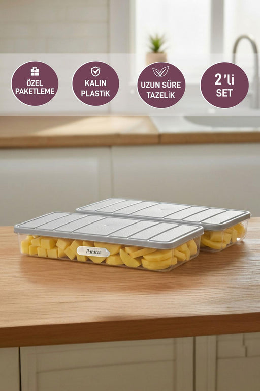 2 Adet 1 Lt. Nora Organizer Buzdolabı Buzluk Düzenleyici Saklama Kabı - Selka Home | Şık tasarımlar akıllı çözümler