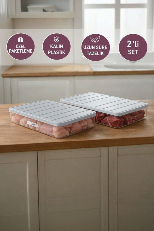 2 Adet 2,25 Lt. Nora Organizer Buzdolabı Buzluk Düzenleyici Saklama Kabı - Selka Home | Şık tasarımlar akıllı çözümler