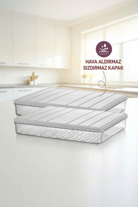2 Adet 2,25 Lt. Nora Organizer Buzdolabı Buzluk Düzenleyici Saklama Kabı - Selka Home | Şık tasarımlar akıllı çözümler