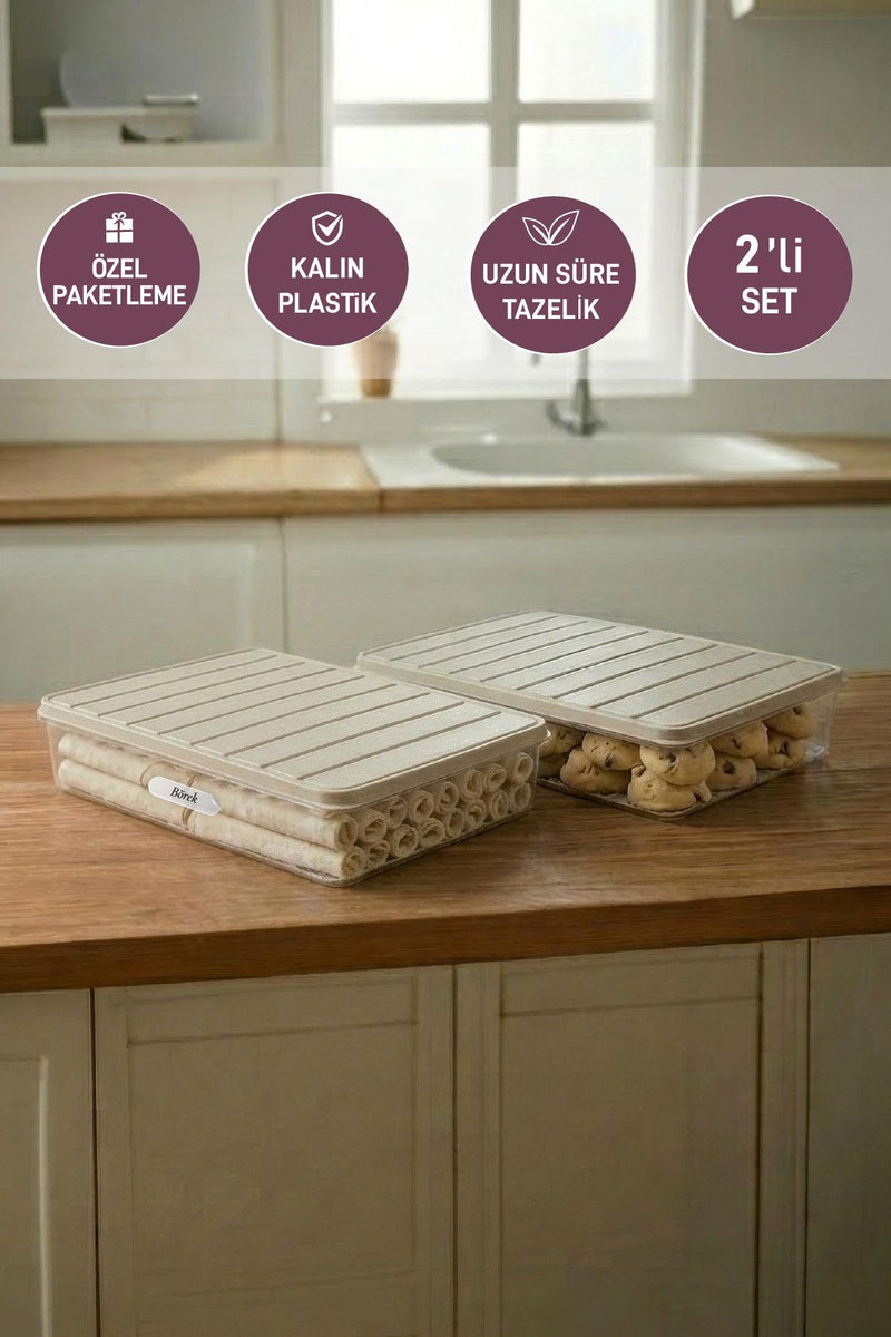 2 Adet 2,25 Lt. Nora Organizer Buzdolabı Buzluk Düzenleyici Saklama Kabı