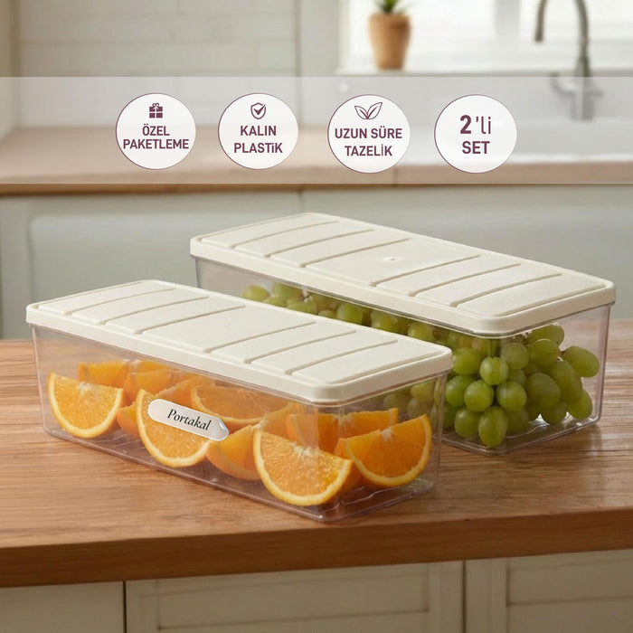 2 Adet 2 Lt. Nora Organizer Buzdolabı Buzluk Düzenleyici Saklama Kabı - Selka Home | Şık tasarımlar akıllı çözümler