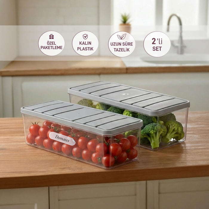 2 Adet 2 Lt. Nora Organizer Buzdolabı Buzluk Düzenleyici Saklama Kabı - Selka Home | Şık tasarımlar akıllı çözümler