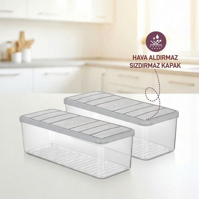 2 Adet 2 Lt. Nora Organizer Buzdolabı Buzluk Düzenleyici Saklama Kabı - Selka Home | Şık tasarımlar akıllı çözümler