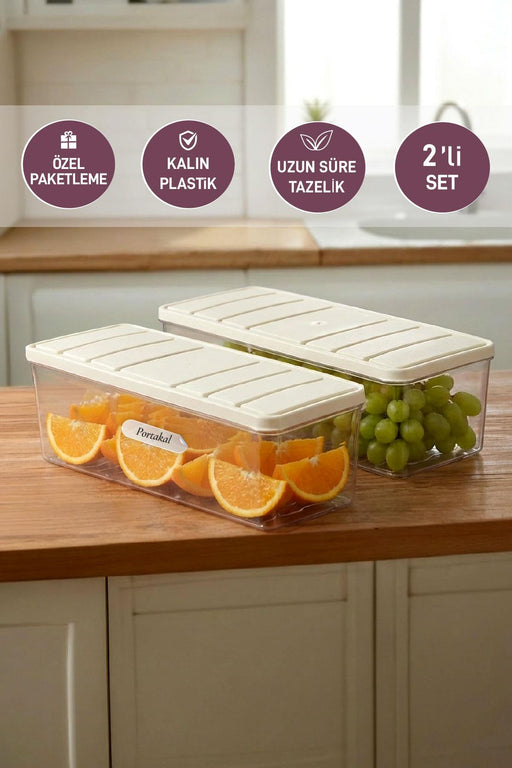 2 Adet 2 Lt. Nora Organizer Buzdolabı Buzluk Düzenleyici Saklama Kabı - Selka Home | Şık tasarımlar akıllı çözümler