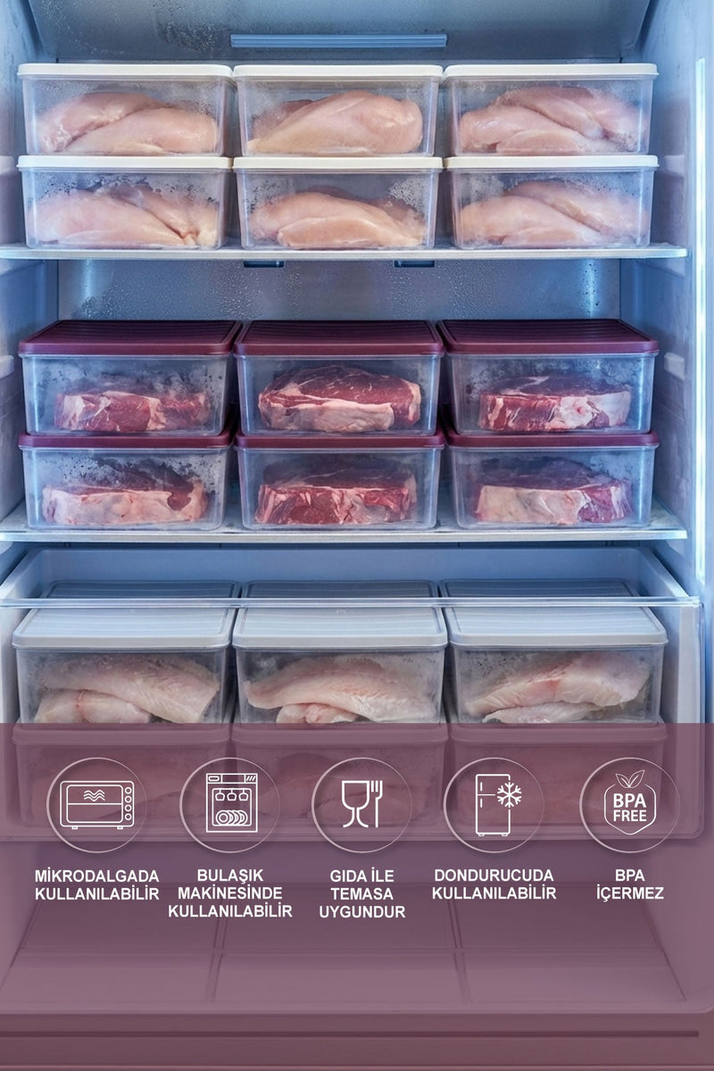 2 Adet 4 Lt. Nora Organizer Buzdolabı Buzluk Düzenleyici Saklama Kabı