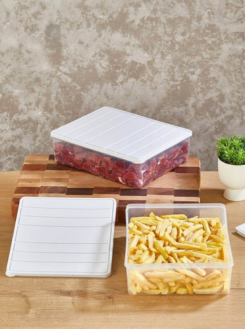 2 Adet 4 Lt. Nora Organizer Buzdolabı Buzluk Düzenleyici Saklama Kabı