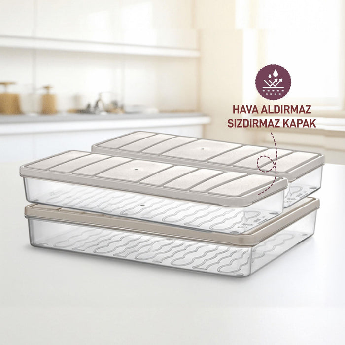 3'lü Set ( 1 Adet 2,25 2 Adet 1 Lt. ) Nora Organizer Buzdolabı Buzluk Düzenleyici Saklama Kabı - Selka Home | Şık tasarımlar akıllı çözümler