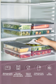 3'lü Set ( 1 Adet 2,25 2 Adet 1 Lt. ) Nora Organizer Buzdolabı Buzluk Düzenleyici Saklama Kabı - Selka Home | Şık tasarımlar akıllı çözümler