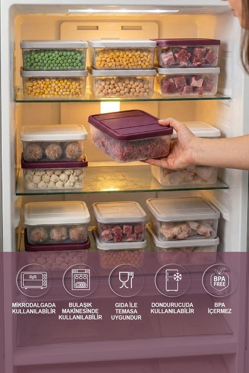 4 Adet 0.5 Lt. Nora Organizer Buzdolabı Buzluk Düzenleyici Saklama Kabı - Selka Home | Şık tasarımlar akıllı çözümler