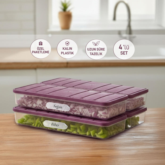 4 Adet 1 Lt. Nora Organizer Buzdolabı Buzluk Düzenleyici Saklama Kabı - Selka Home | Şık tasarımlar akıllı çözümler